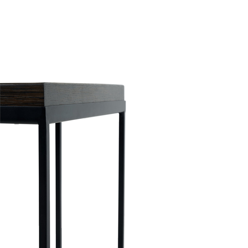 Tray Side Table - Varnished Wood - Black - Square - Loom Collection