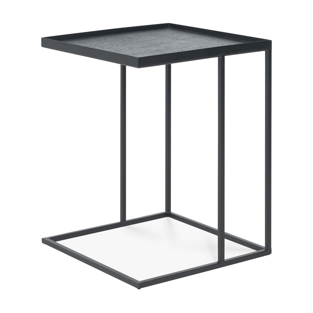 Tray Side Table - Varnished Wood - Black - Square - Loom Collection