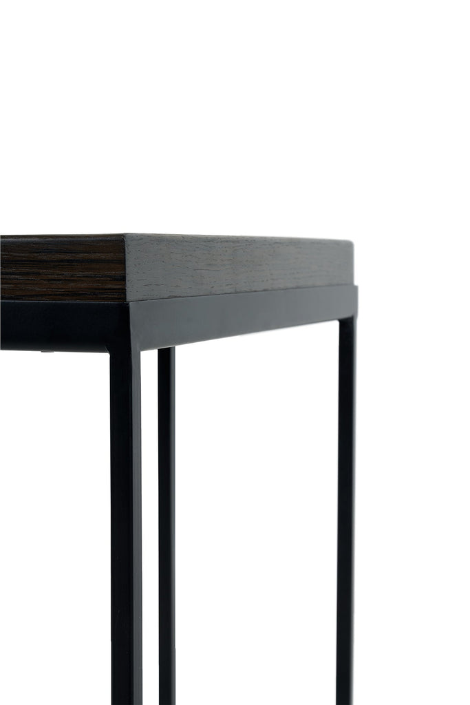 Tray Side Table - Varnished Wood - Black - Square - Loom Collection