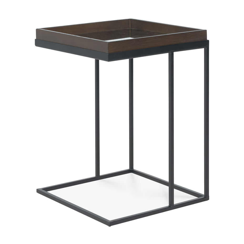 Tray Side Table - Varnished Wood - Black - Square - Loom Collection