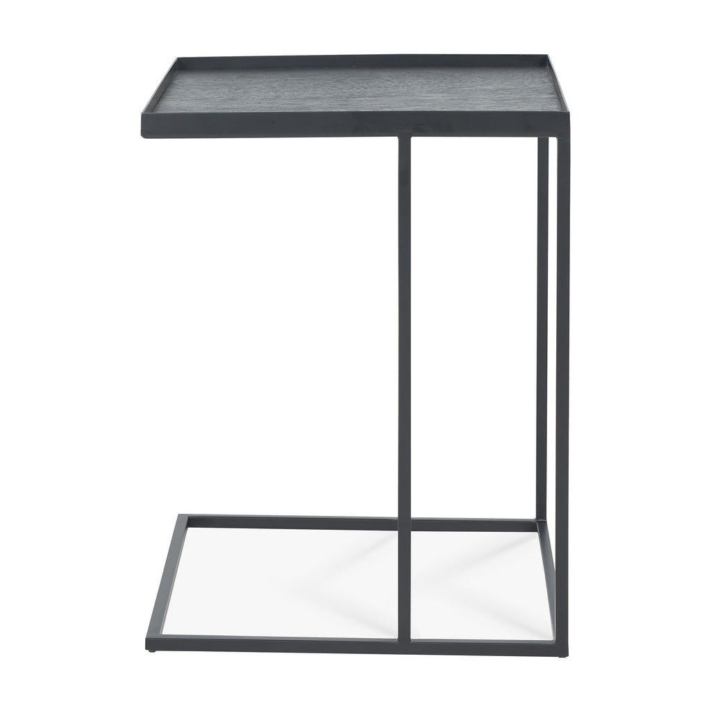 Tray Side Table - Varnished Wood - Black - Square - Loom Collection