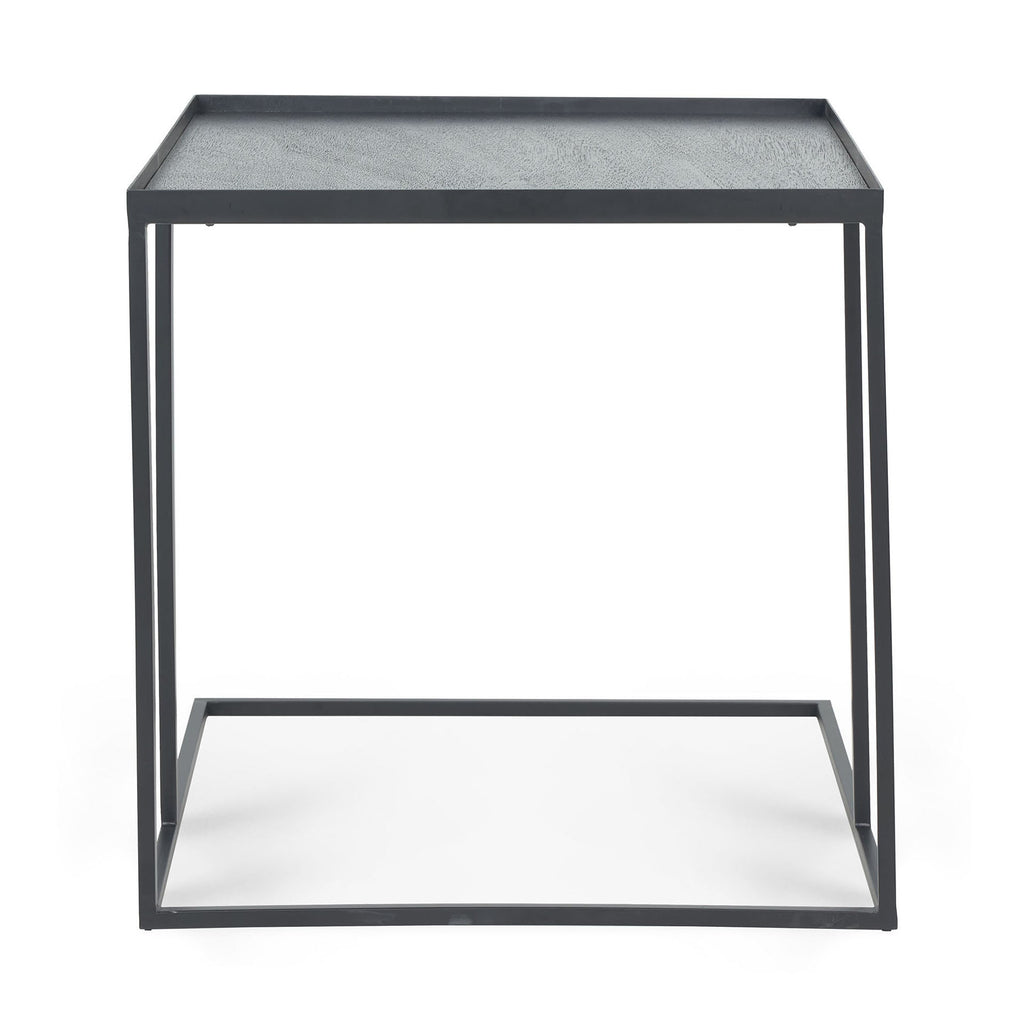 Tray Side Table - Varnished Wood - Black - Square - L - Tray Not Included - Loom Collection