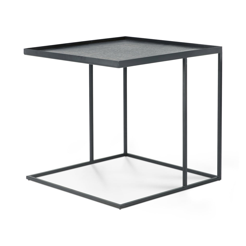 Tray Side Table - Varnished Wood - Black - Square - L - Tray Not Included - Loom Collection