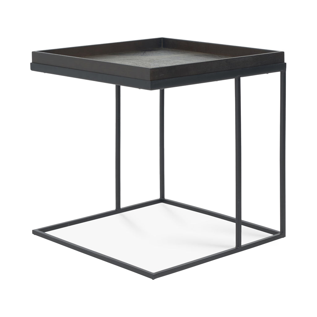 Tray Side Table - Varnished Wood - Black - Square - L - Tray Not Included - Loom Collection