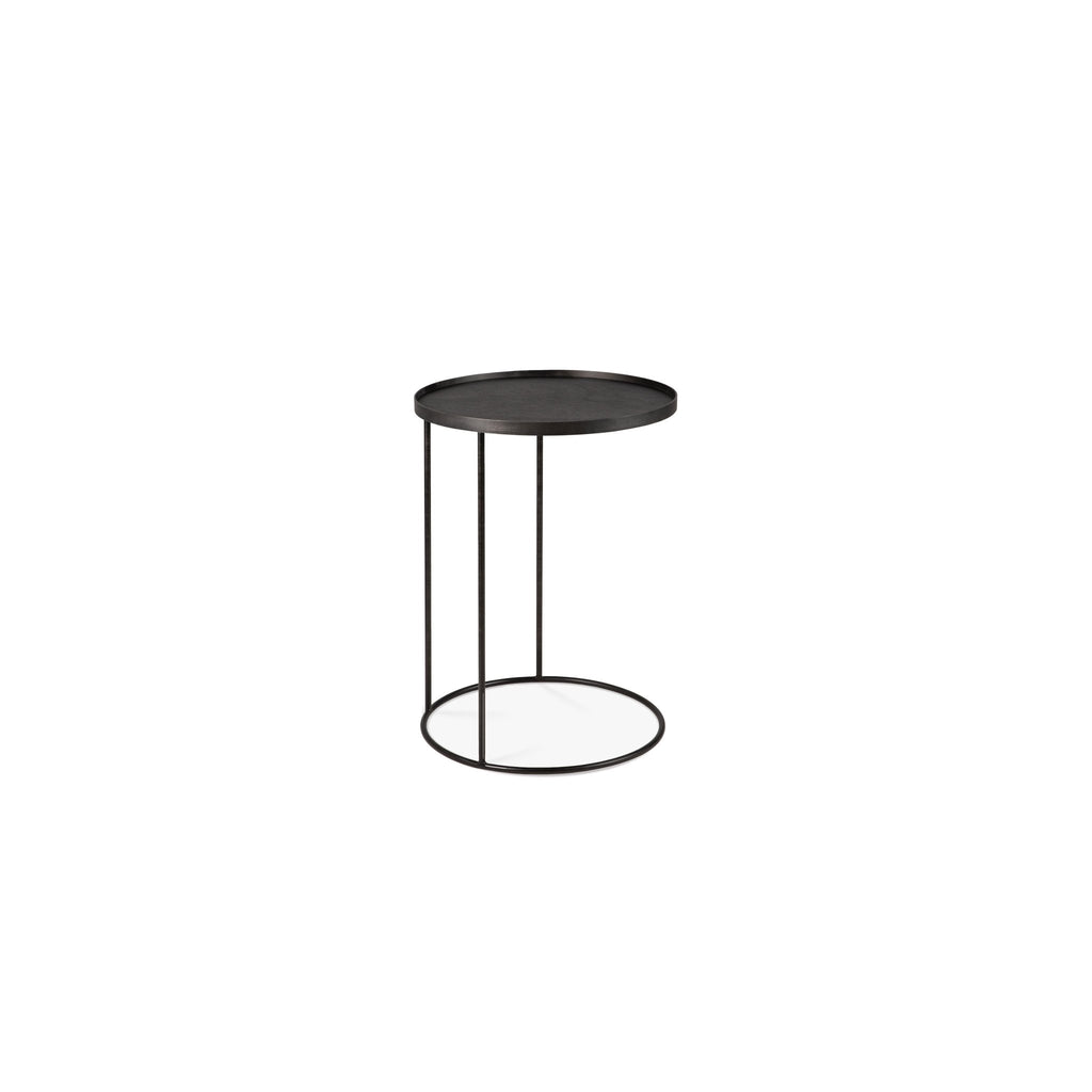Tray Side Table - Varnished Wood - Round - Loom Collection