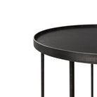 Tray Side Table - Varnished Wood - Round