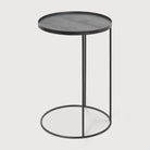 Tray Side Table - Varnished Wood - Round