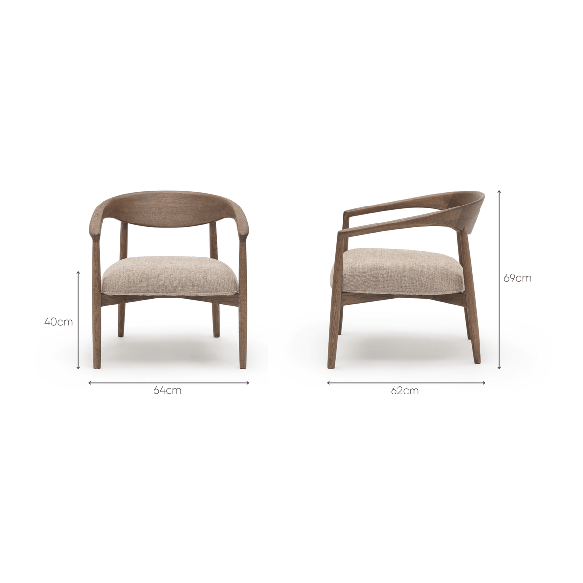 Tribio Lounge Chair - Latte Oak & Pastoral Wholewheat - Accent Chairs tolv Loom Collection Dubai