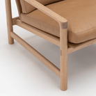 Troubadour Chair - Blonde Oak & Pecan Leather - Accent Chairs Natadora Loom Collection Dubai