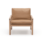 Troubadour Chair - Blonde Oak & Pecan Leather - Accent Chairs Natadora Loom Collection Dubai