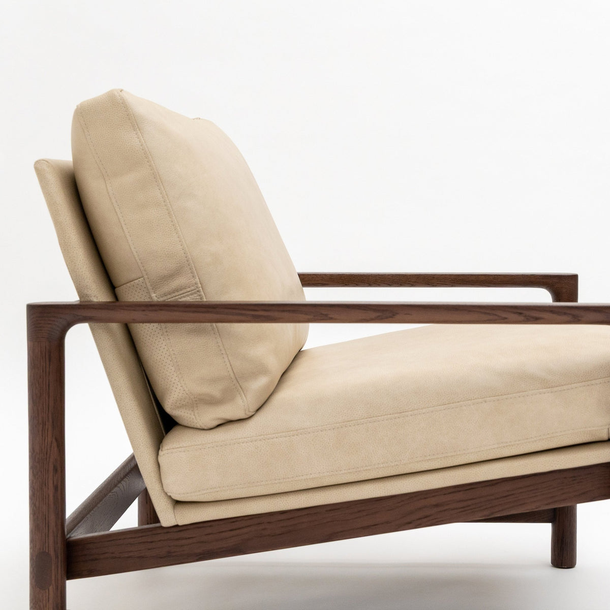 Troubadour Chair - Espresso Oak & Limestone Leather