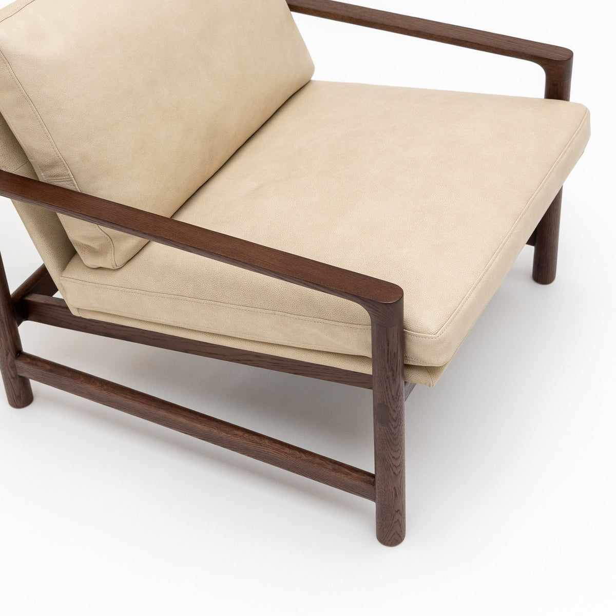 Troubadour Chair - Espresso Oak & Limestone Leather