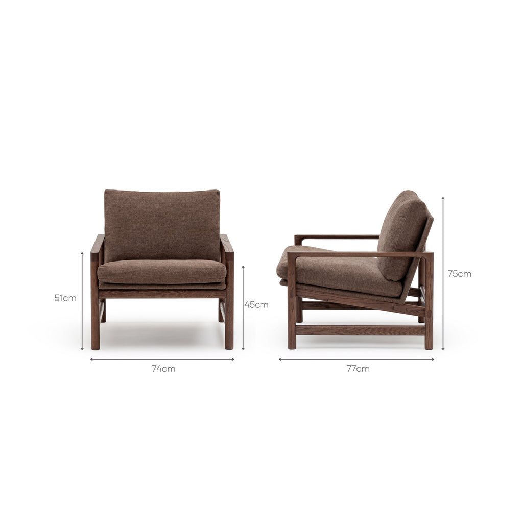 Troubadour Chair - Espresso Oak & Colcha Aubergine - Loom Collection