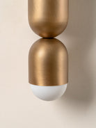 Tuba - 2 Light Aged Brass And Opal Wall Light