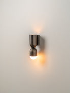 Tuba - 2 Light Bronze And Opal Wall Light