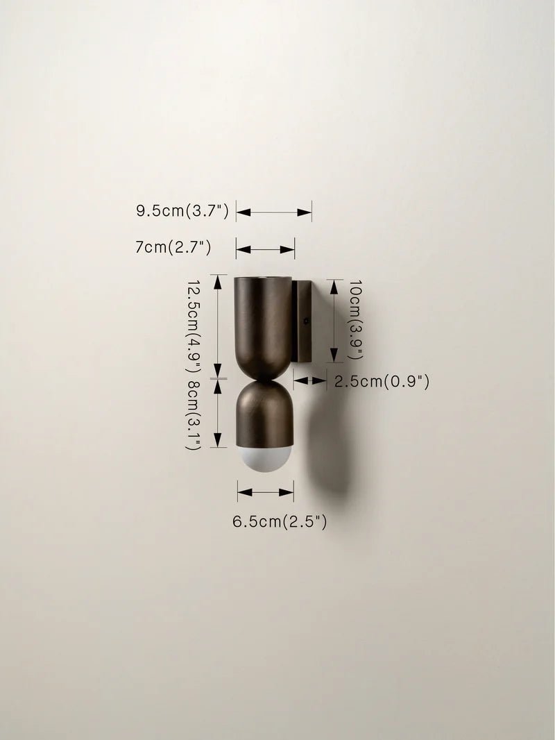 Tuba - 2 Light Bronze And Opal Wall Light