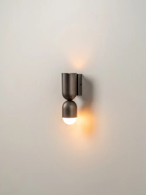 Tuba - 2 Light Bronze And Opal Wall Light - Loom Collection