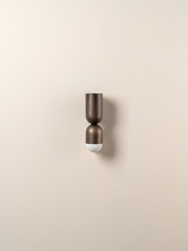 Tuba - 2 Light Bronze And Opal Wall Light - Loom Collection