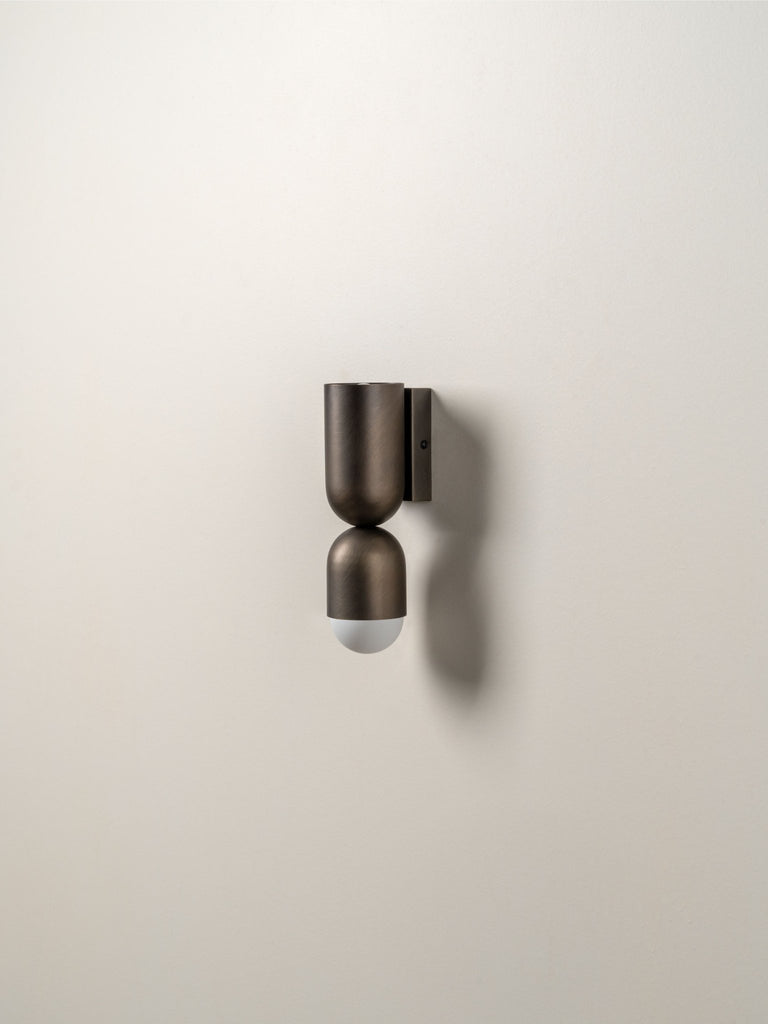 Tuba - 2 Light Bronze And Opal Wall Light - Loom Collection