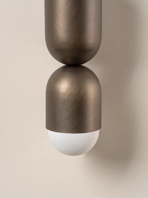 Tuba - 2 Light Bronze And Opal Wall Light - Loom Collection