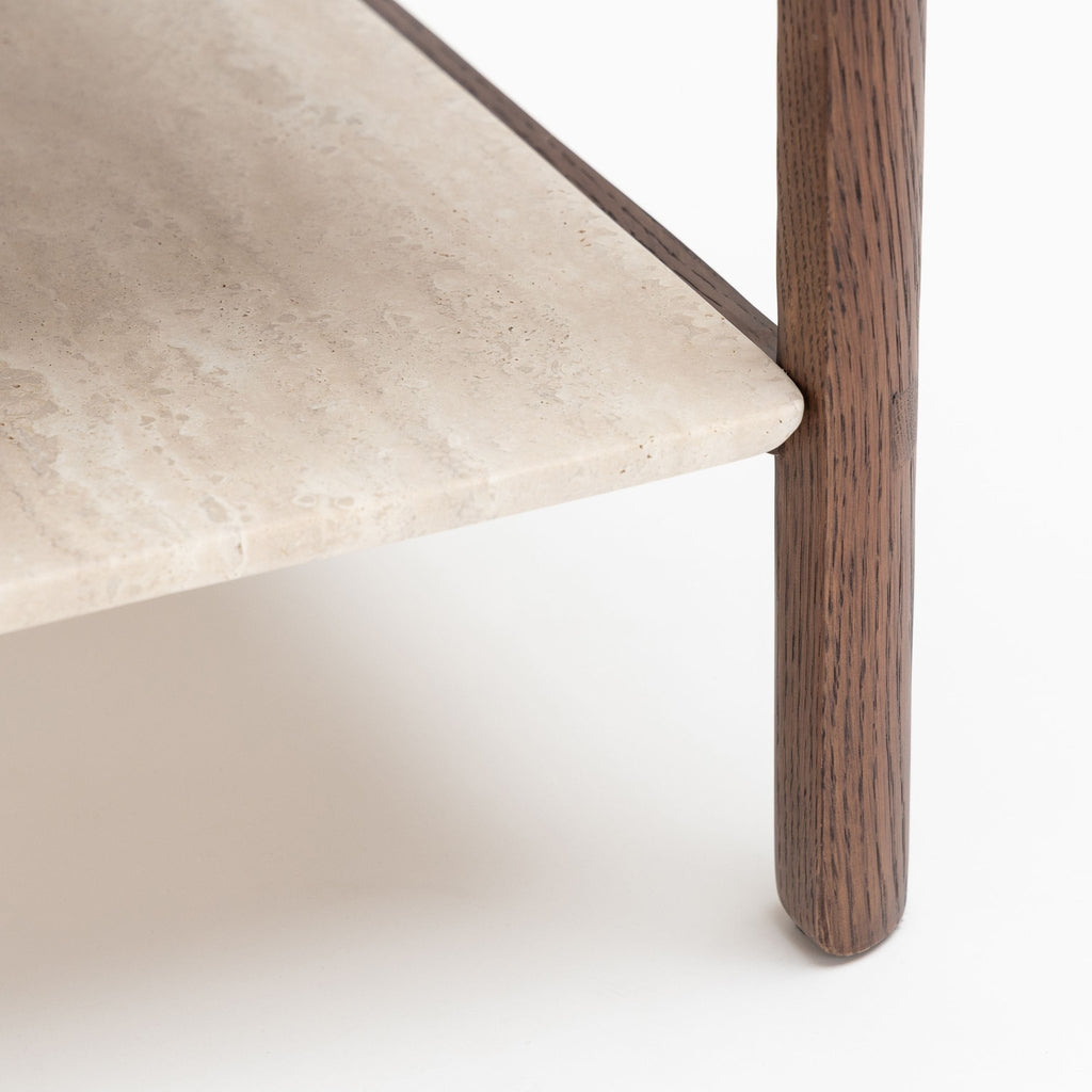 Tye Nightstand 45 - Espresso Oak & Travertine - Nightstands Tolv Loom Collection Dubai