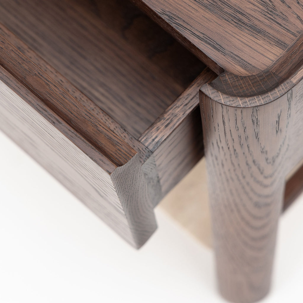 Tye Nightstand 45 - Espresso Oak & Travertine - Nightstands Tolv Loom Collection Dubai