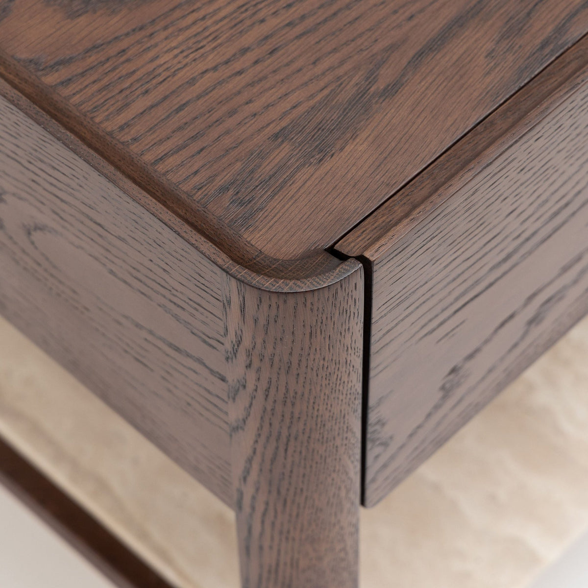 Tye Nightstand 45 - Espresso Oak & Travertine - Nightstands Tolv Loom Collection Dubai