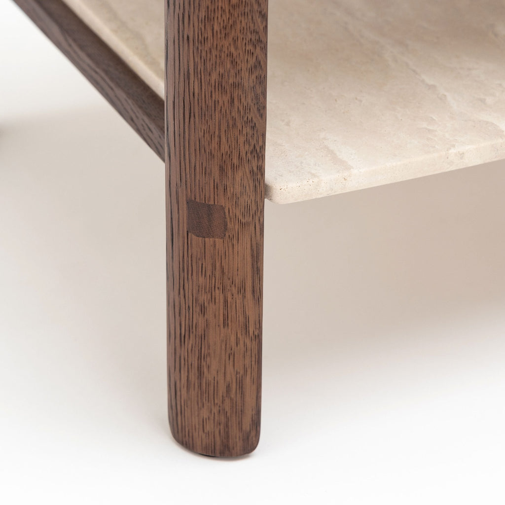 Tye Nightstand 45 - Espresso Oak & Travertine - Nightstands Tolv Loom Collection Dubai
