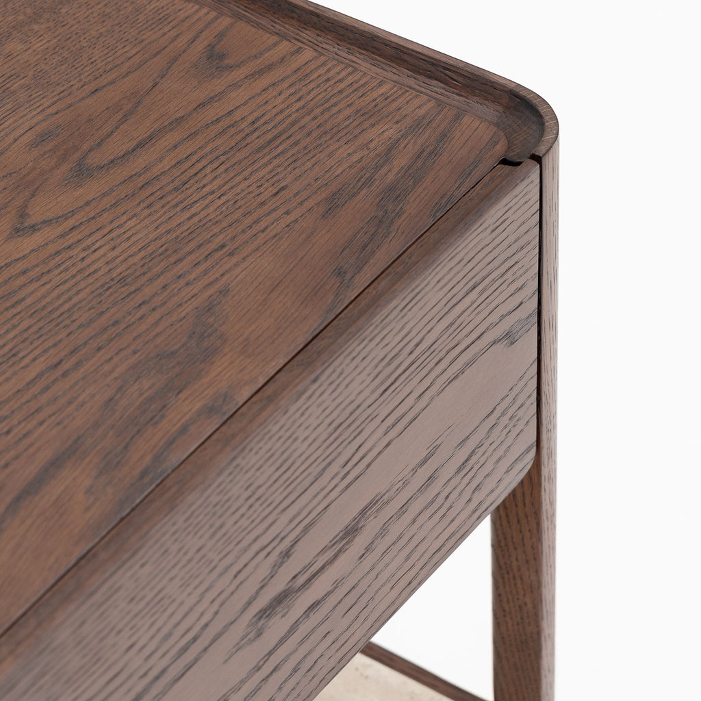Tye Nightstand 45 - Espresso Oak & Travertine - Nightstands Tolv Loom Collection Dubai