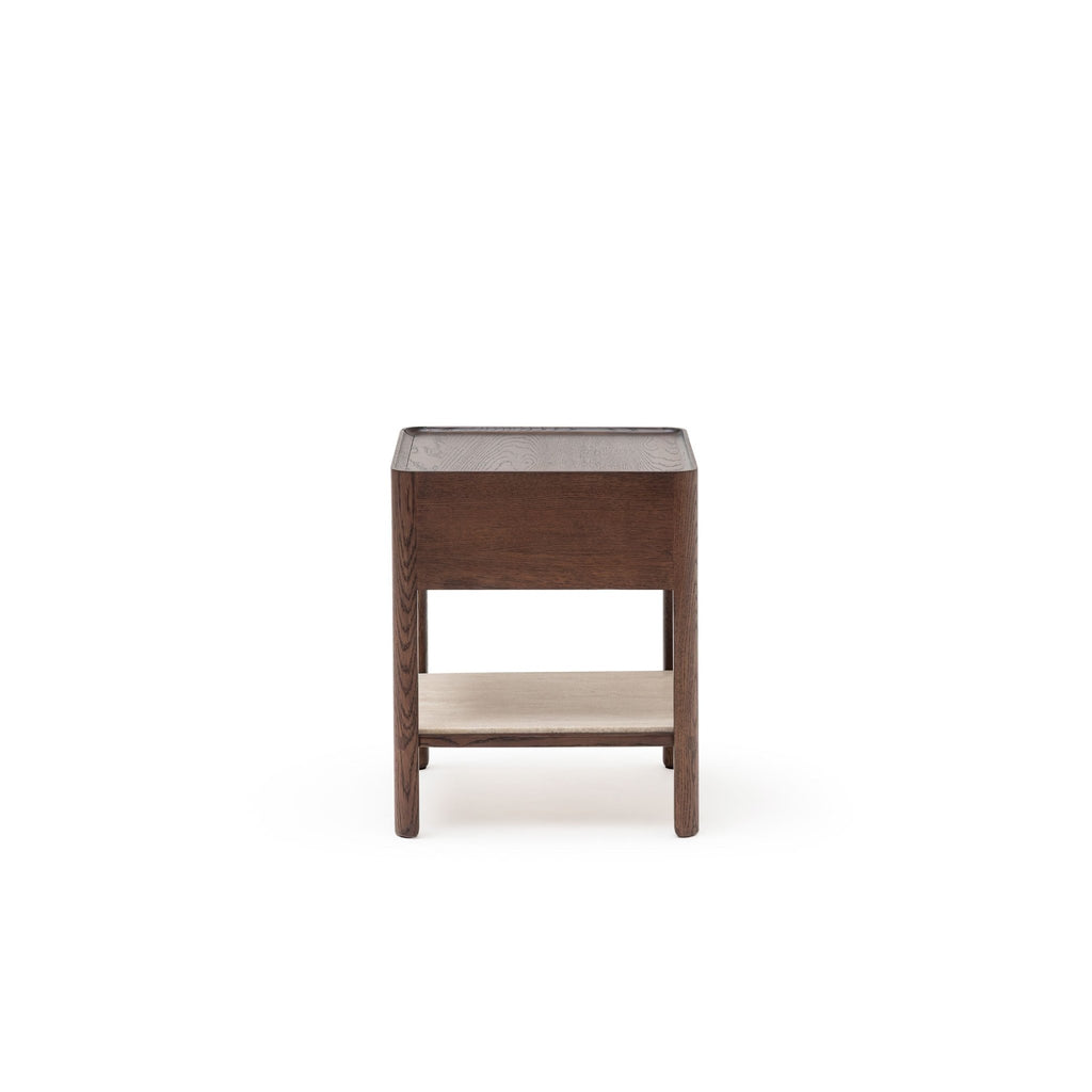 Tye Nightstand 45 - Espresso Oak & Travertine - Nightstands Tolv Loom Collection Dubai