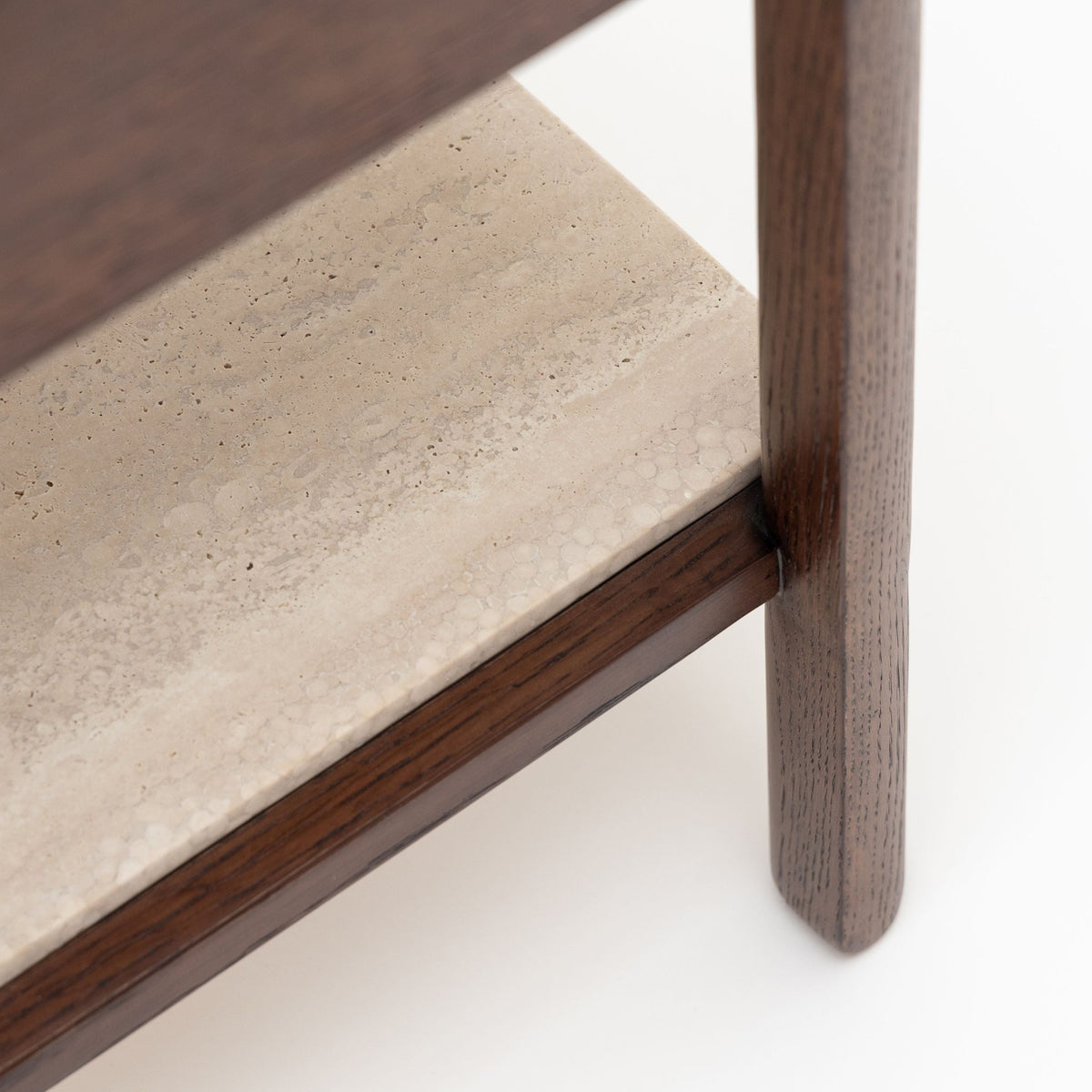 Tye Nightstand 45 - Espresso Oak & Travertine - Nightstands Tolv Loom Collection Dubai