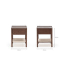 Tye Nightstand 45 - Espresso Oak & Travertine - Nightstands Tolv Loom Collection Dubai