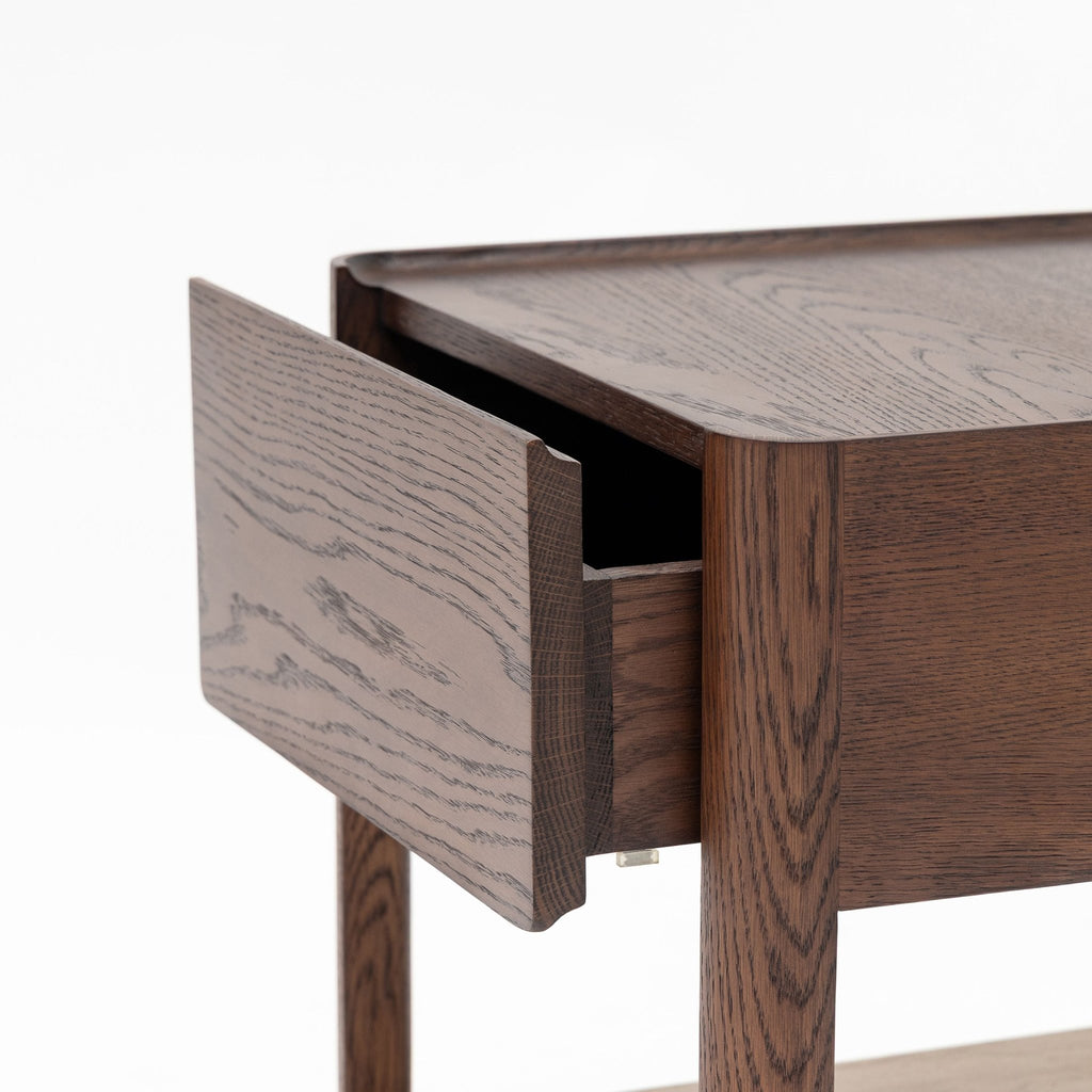 Tye Nightstand 45 - Espresso Oak & Travertine - Nightstands Tolv Loom Collection Dubai