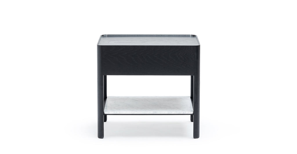 Tye Nightstand 60 - Black Oak & Bianca Carrara - Loom Collection