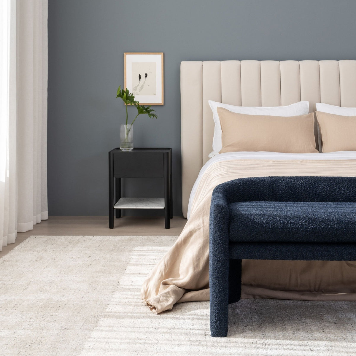 Tye Nightstand 60 - Black Oak & Bianca Carrara - Nightstands Tolv Loom Collection Dubai