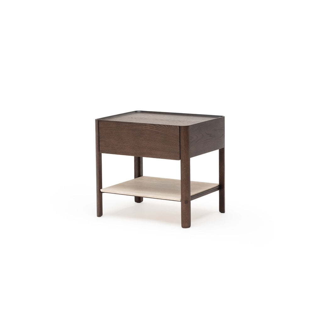 Tye Nightstand 60 - Espresso Oak & Travertine - Nightstands Tolv Loom Collection Dubai