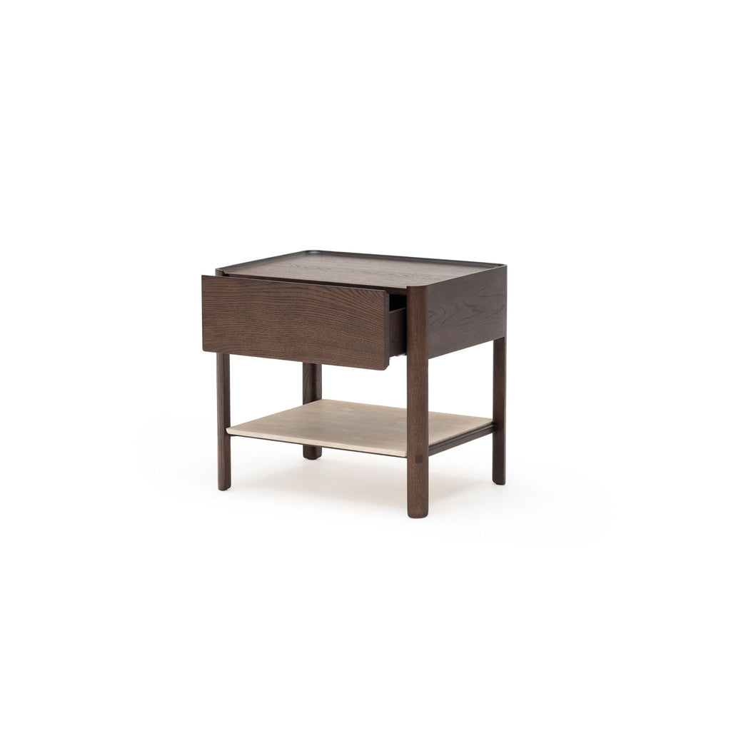 Tye Nightstand 60 - Espresso Oak & Travertine - Nightstands Tolv Loom Collection Dubai