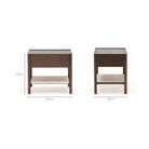 Tye Nightstand 60 - Espresso Oak & Travertine - Nightstands Tolv Loom Collection Dubai