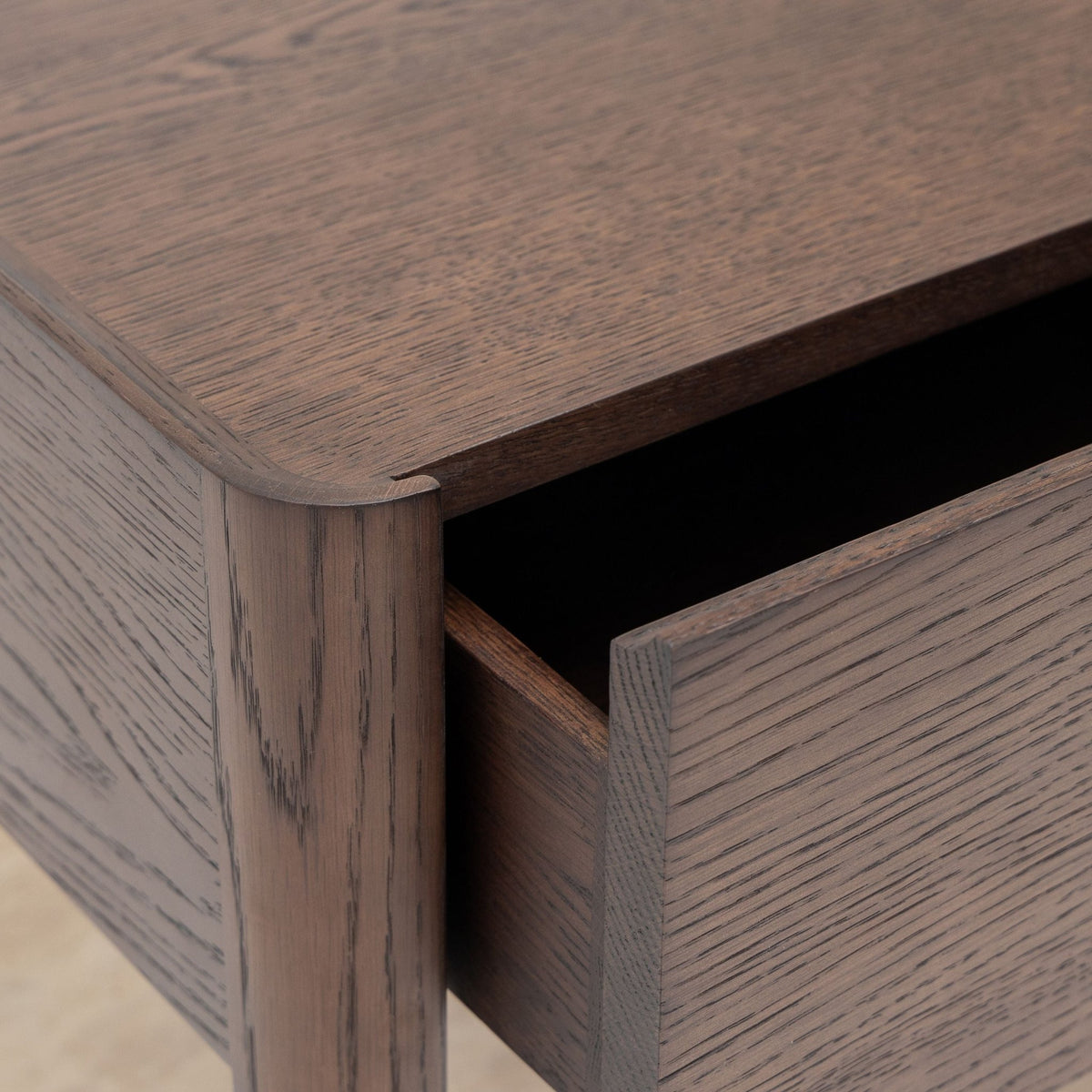 Tye Nightstand 60 - Espresso Oak & Travertine - Nightstands Tolv Loom Collection Dubai