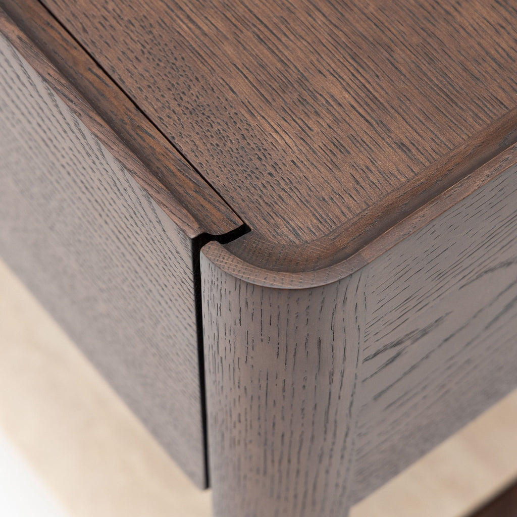 Tye Nightstand 60 - Espresso Oak & Travertine - Nightstands Tolv Loom Collection Dubai
