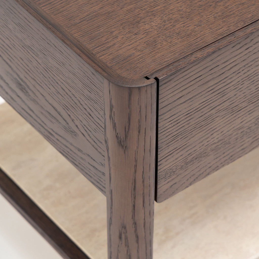 Tye Nightstand 60 - Espresso Oak & Travertine - Nightstands Tolv Loom Collection Dubai