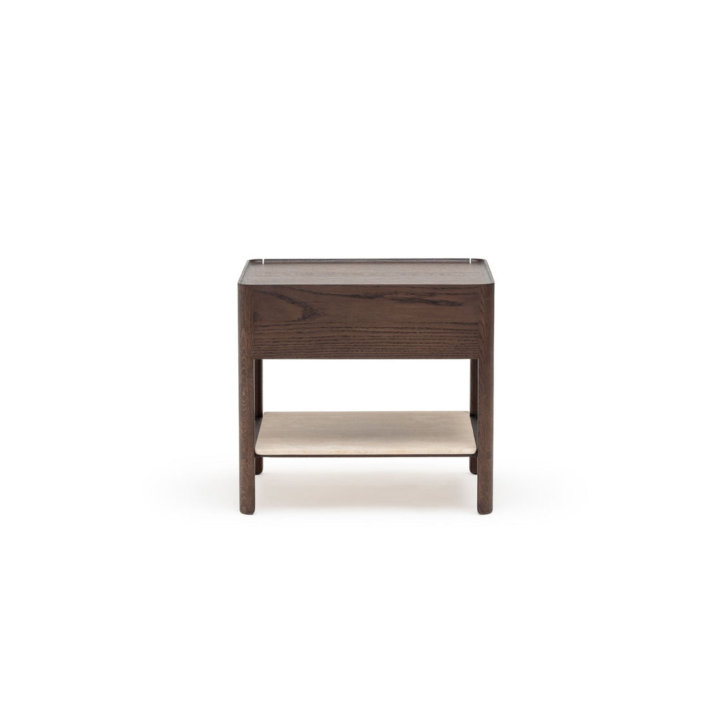 Tye Nightstand 60 - Espresso Oak & Travertine - Nightstands Tolv Loom Collection Dubai