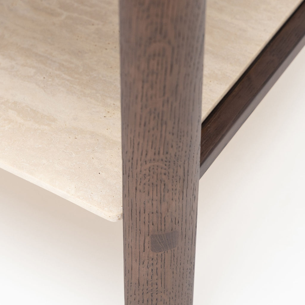 Tye Nightstand 60 - Espresso Oak & Travertine - Nightstands Tolv Loom Collection Dubai