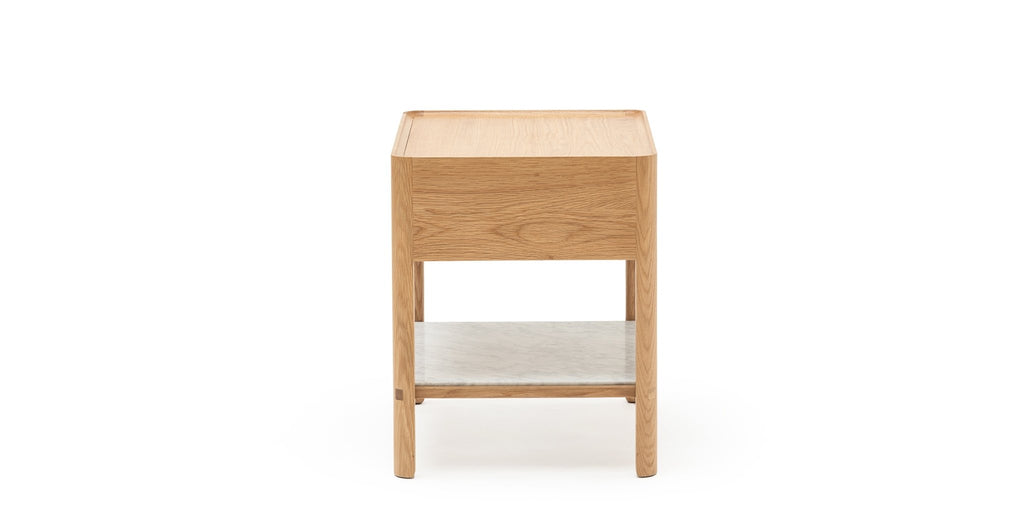 Tye Nightstand 60 - Light Oak & Bianca Carrara.