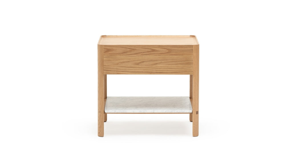 Tye Nightstand 60 - Light Oak & Bianca Carrara.