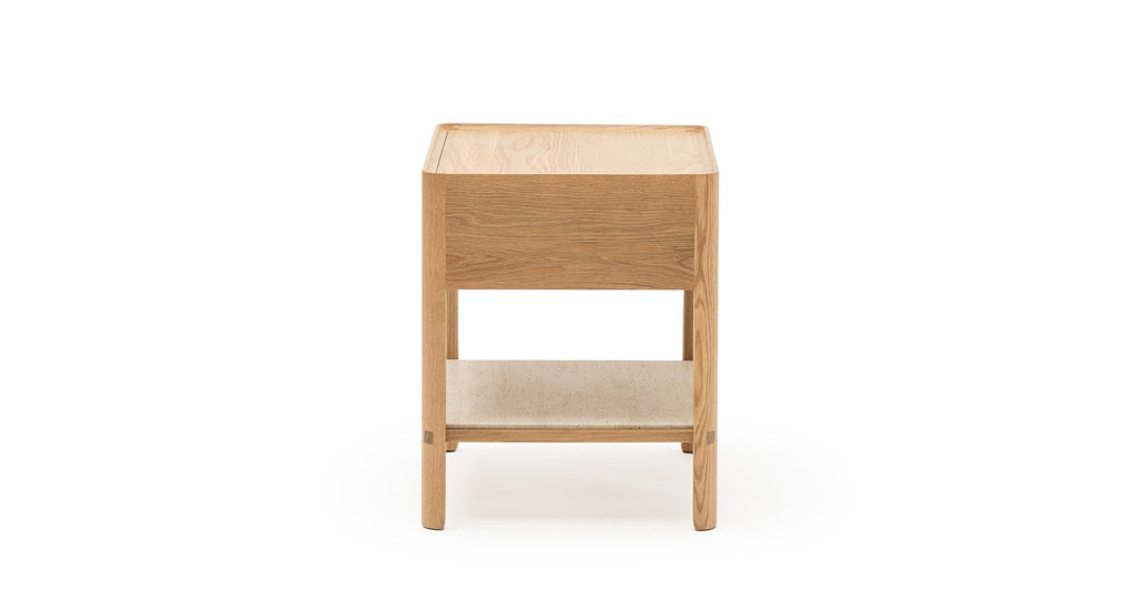 Tye Nightstand 60 - Light Oak & Travertine.