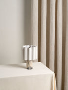 Valli - Viola Calacatta Marble And Linen Rechargeable Table Lamp