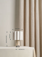 Valli - Viola Calacatta Marble And Linen Rechargeable Table Lamp