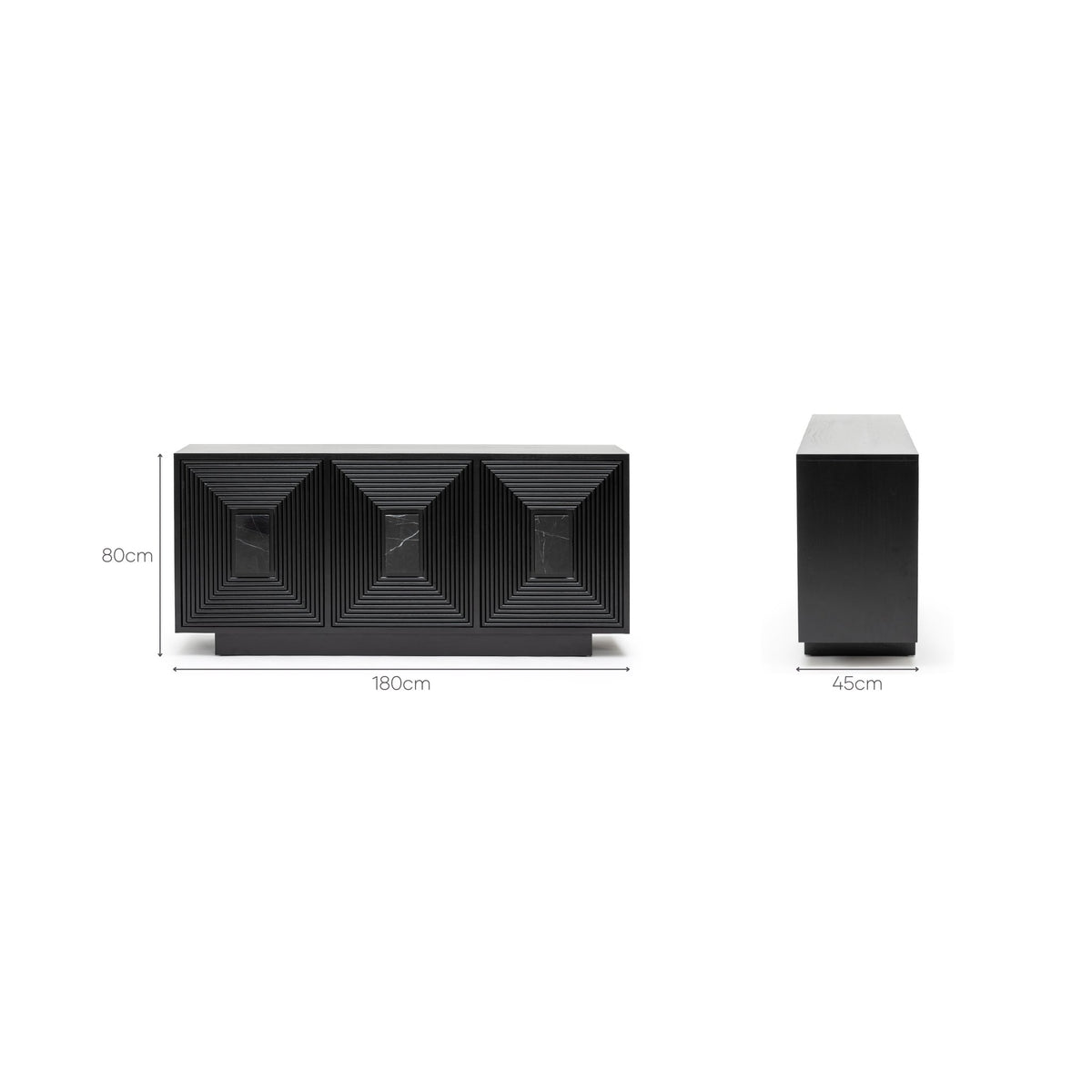 Verona 3 Door Sideboard - Black