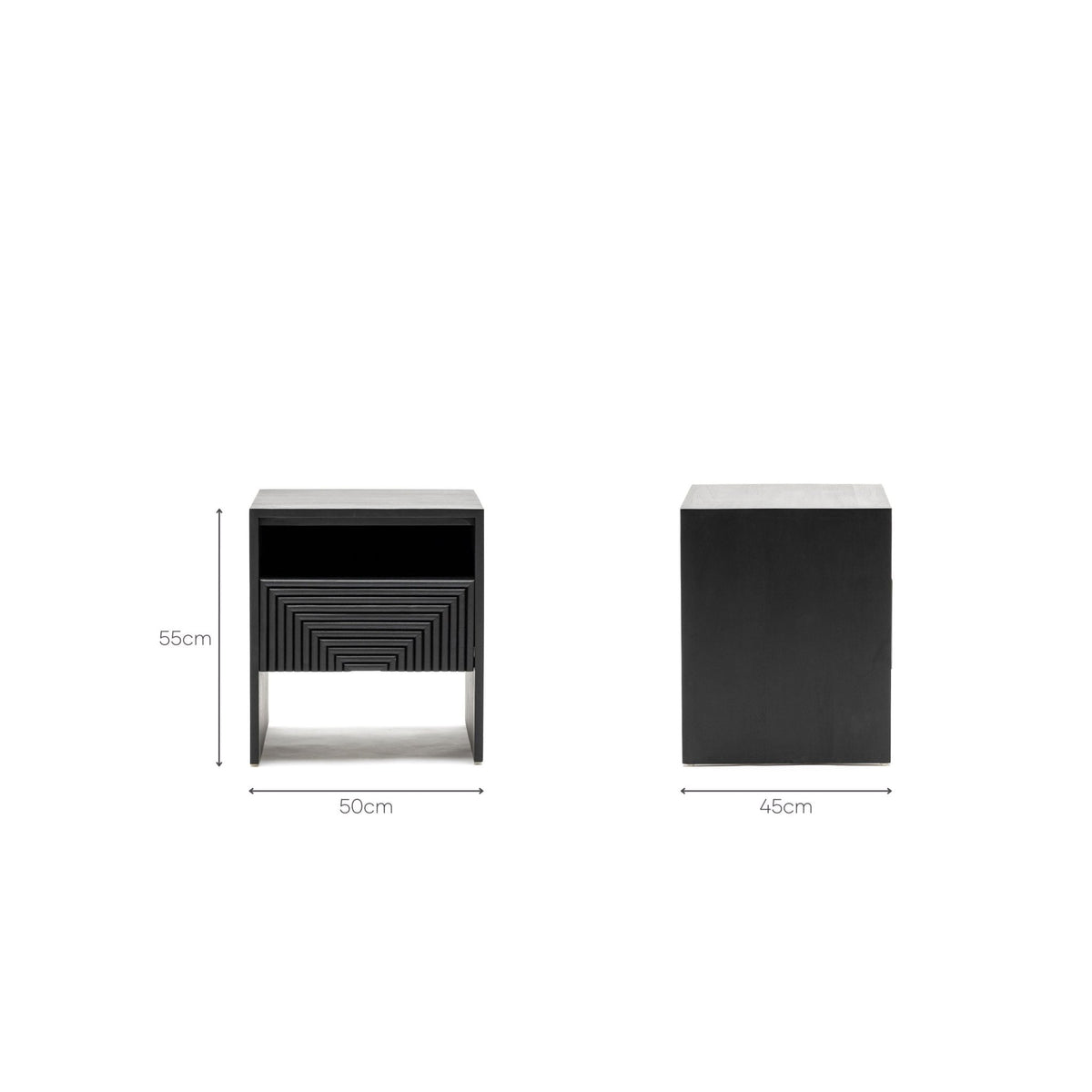 Verona Bedside Table - Black - Nightstands Loom Collection Loom Collection Dubai